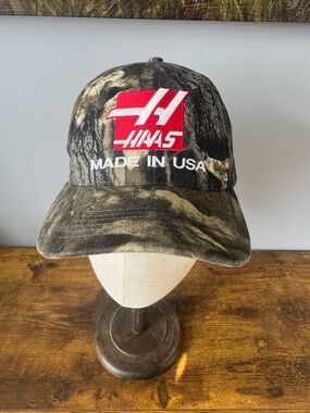 Haas Automation Camo Hat USA Flag Strapback Graffiti Racing CNC Cap
